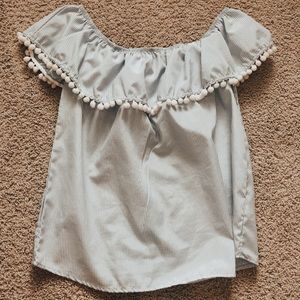 Striped off the shoulder shirt